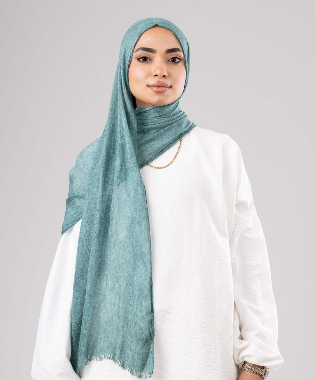 Fuzzy Linen Marble Scarf