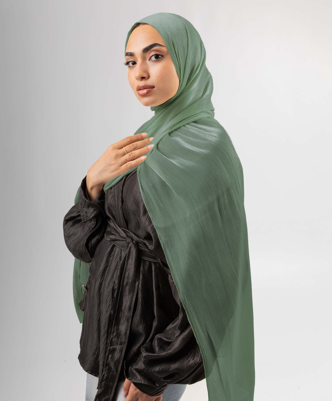 Organza Crinkle Satin Scarf