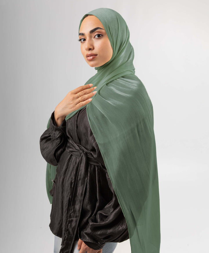 Organza Crinkle Satin Scarf