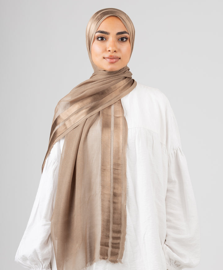 Glowy Satin Linen Scarf