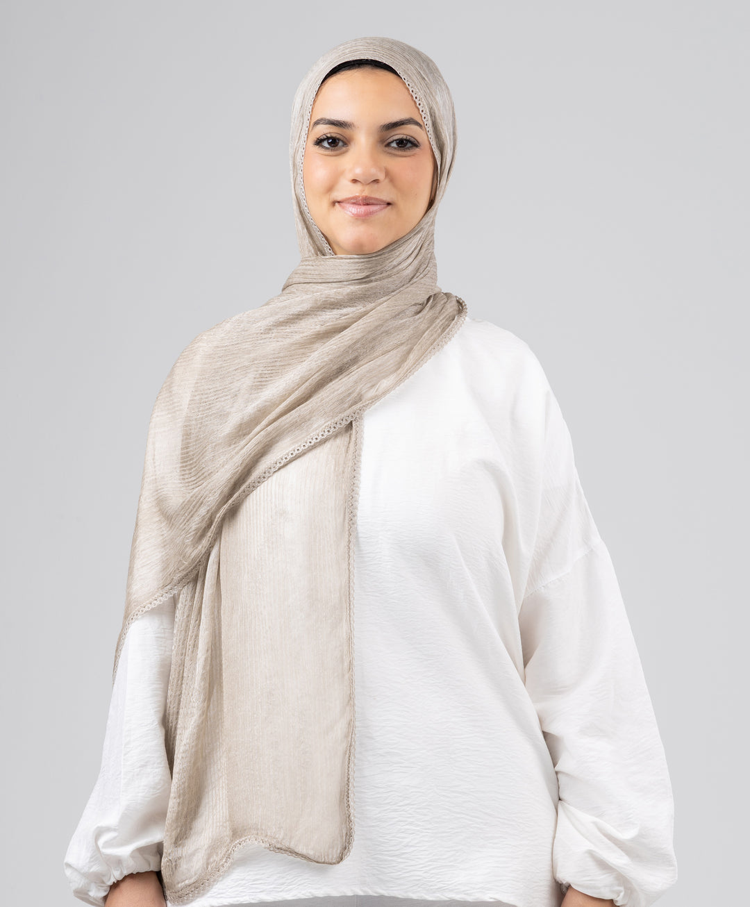 Lace Plain Cotton Scarf
