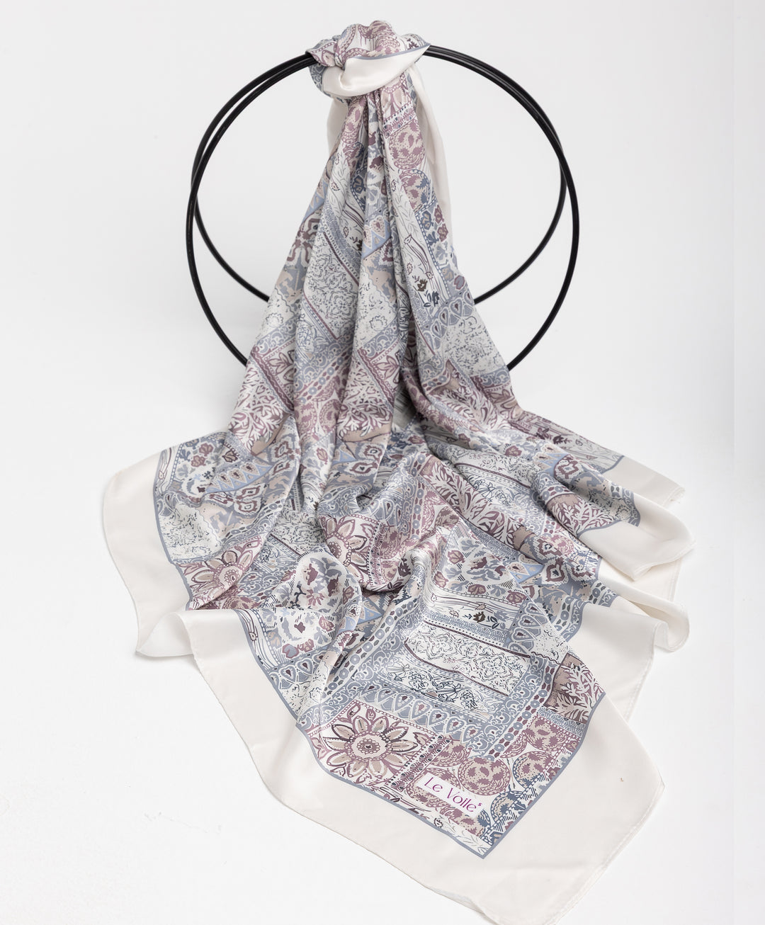 Printed Thick Satin Sq. Scarf