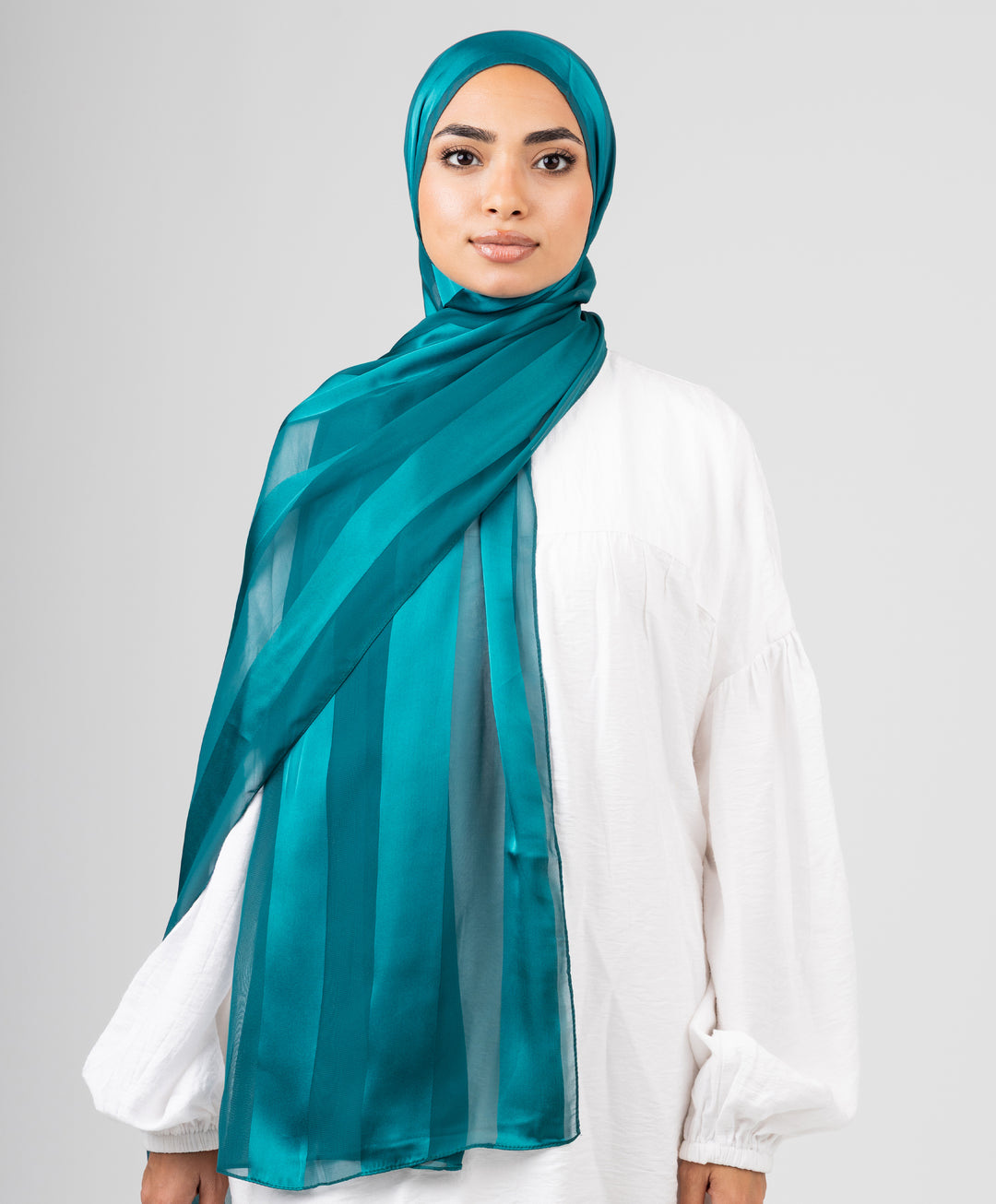 Abstract Satin Chiffon Scarf