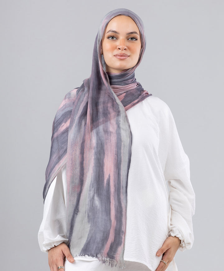 Tie Dye Linen Scarf