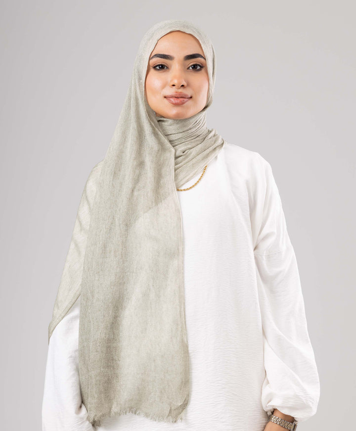 Fuzzy Linen Marble Scarf