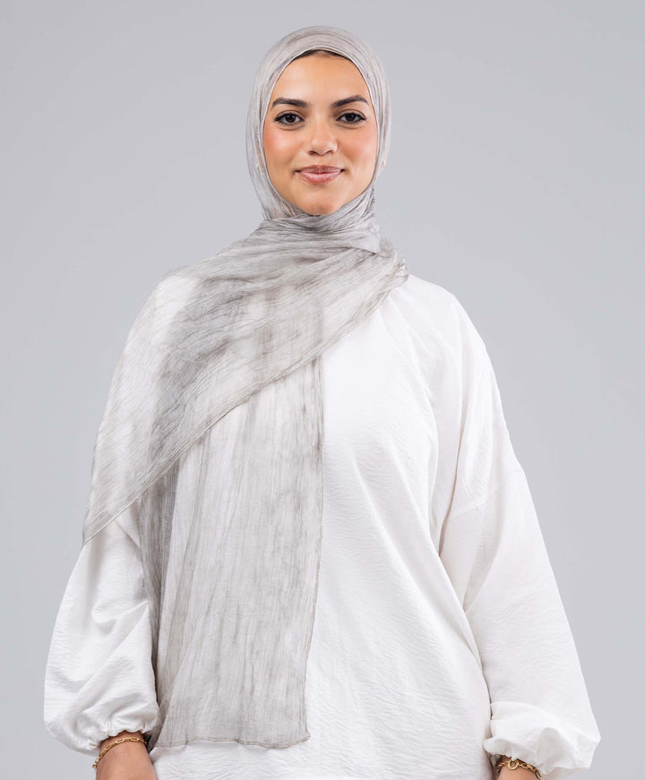 Lined Marble Chiffon Scarf