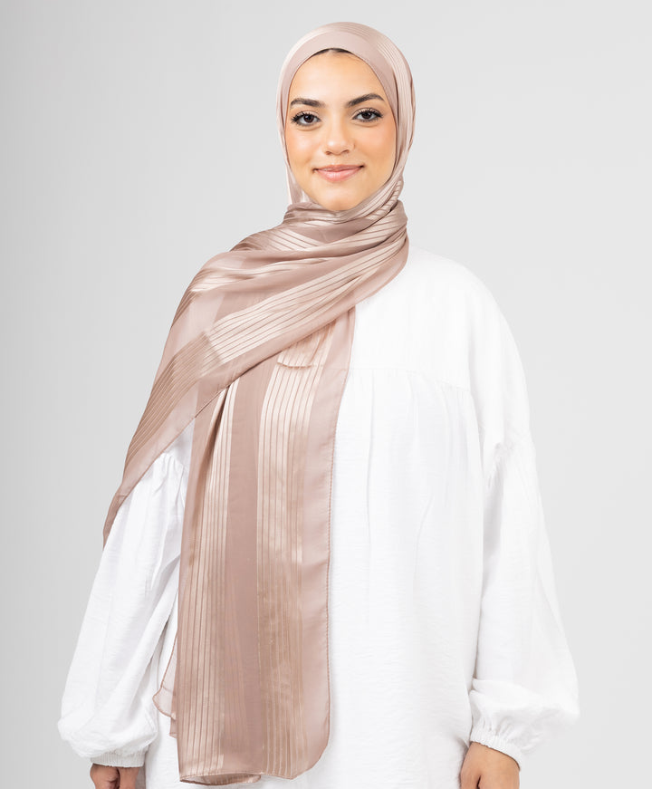 Glittery Crinkle Satin Chiffon Scarf