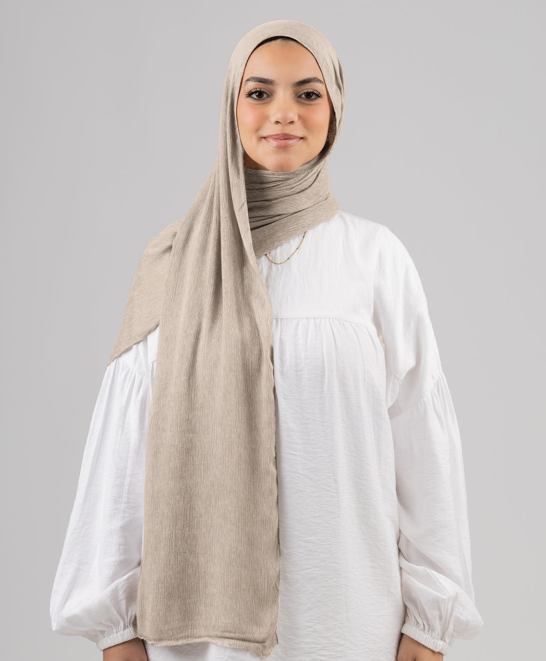 Foggy Marble Tassels Cotton Scarf