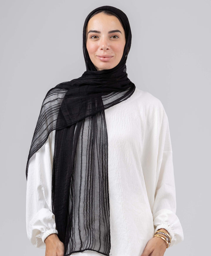 Gloss Silk Stripes Scarf