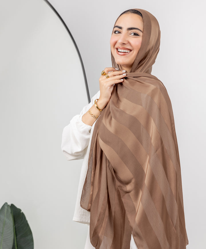 Crinkle Satin Chiffon Scarf