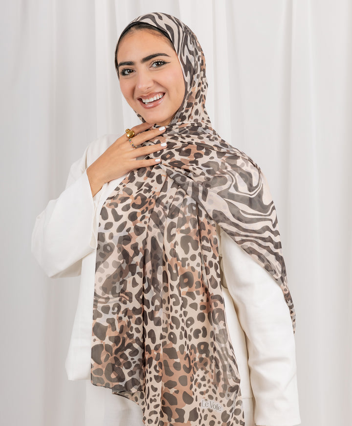 Leopard Luxe Chiffon Scarf