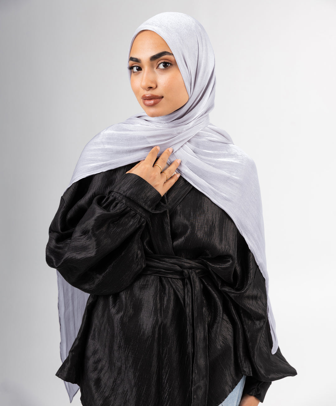 Organza Crinkle Satin Scarf