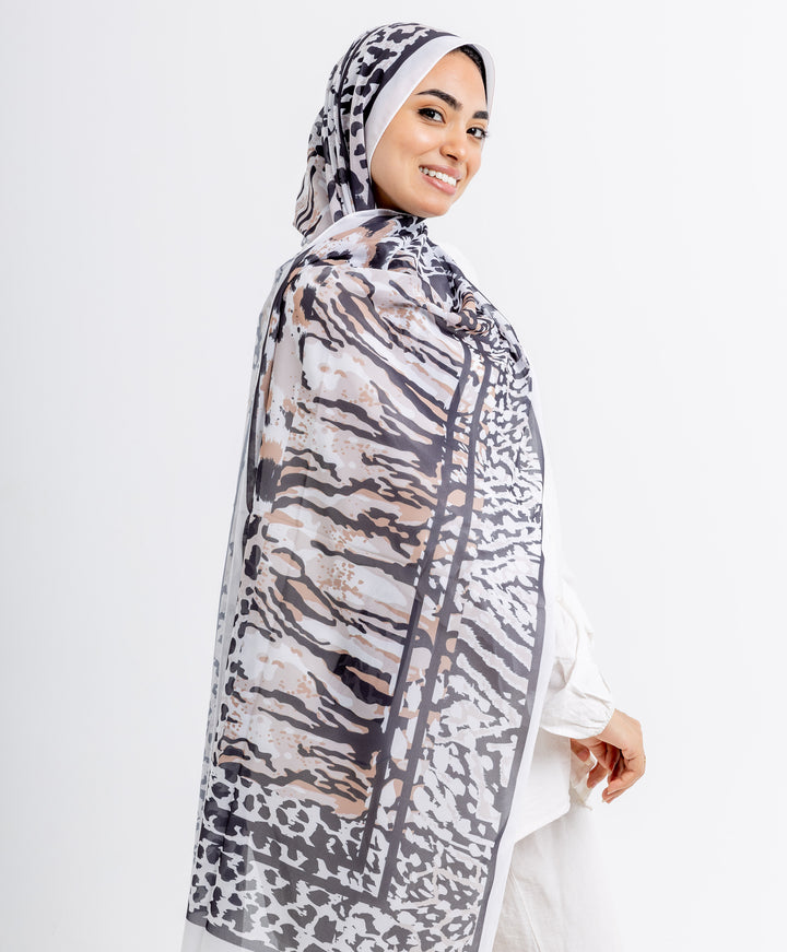 Wild Stripes Chiffon Scarf