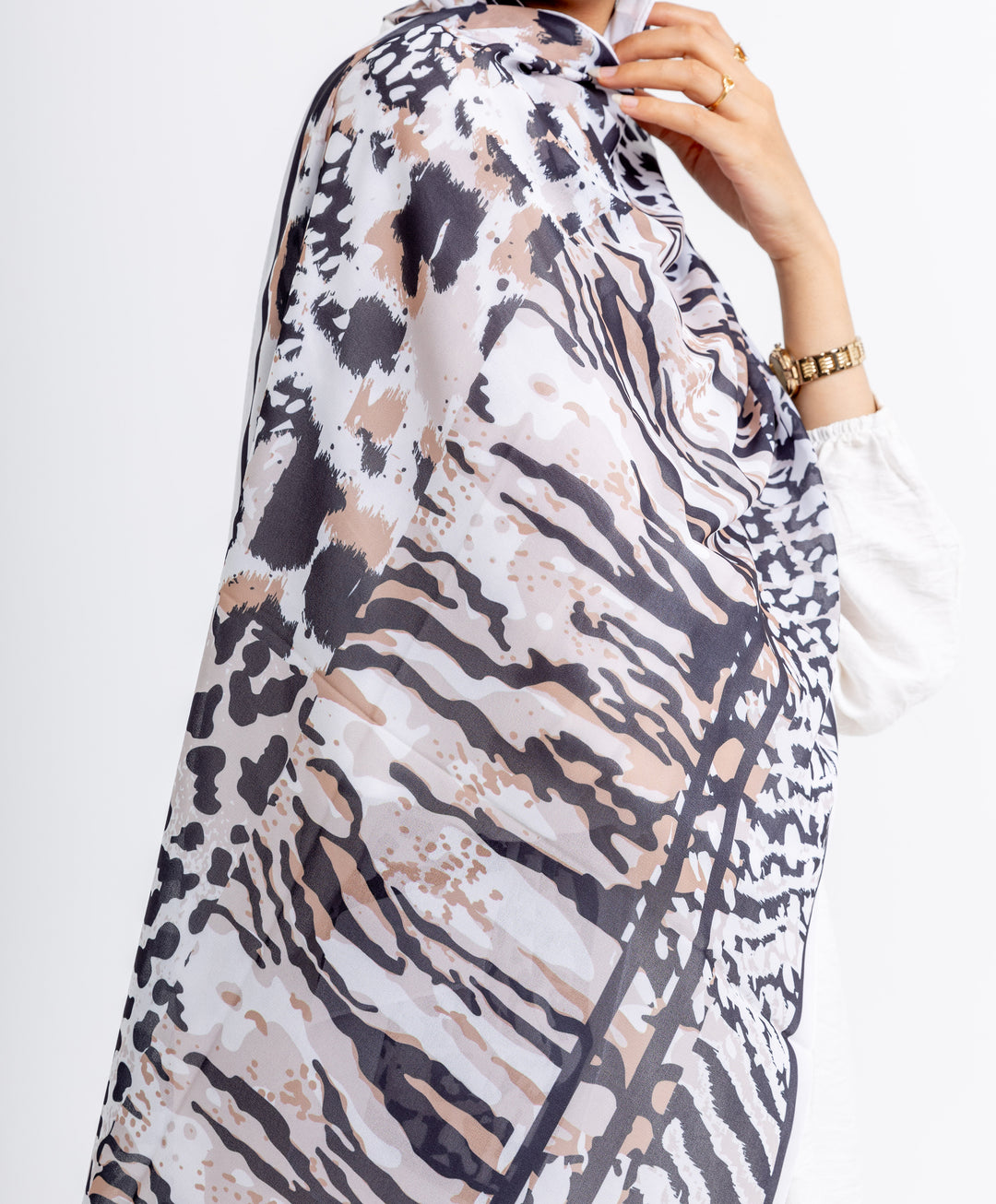 Wild Stripes Chiffon Scarf