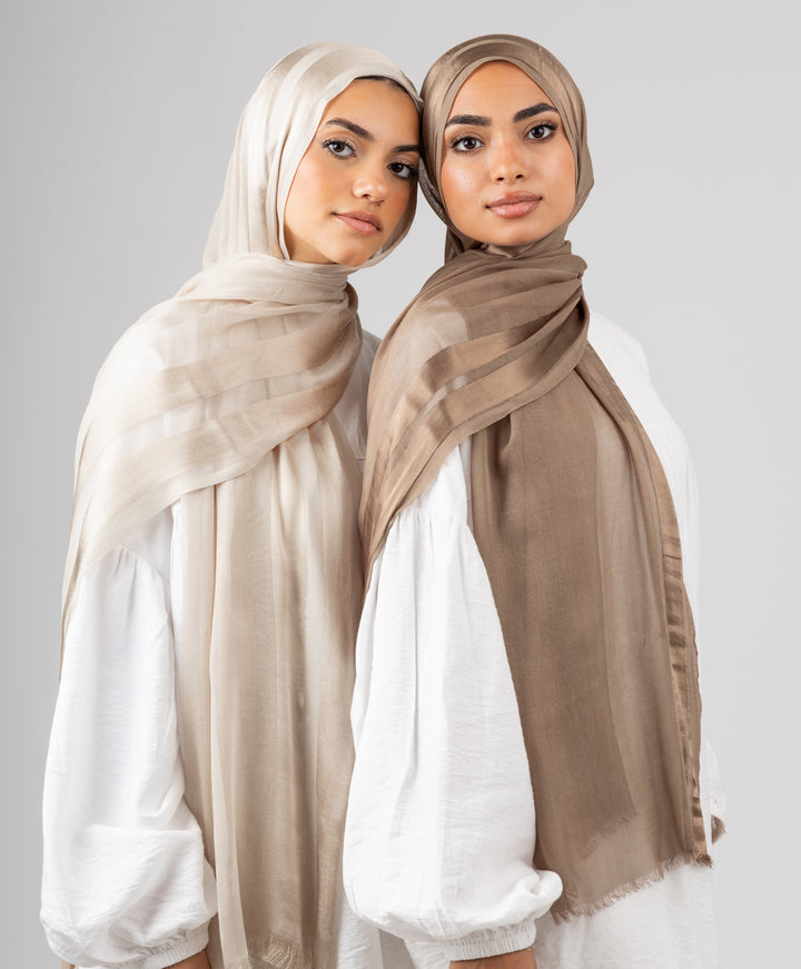Glowy Satin Linen Scarf
