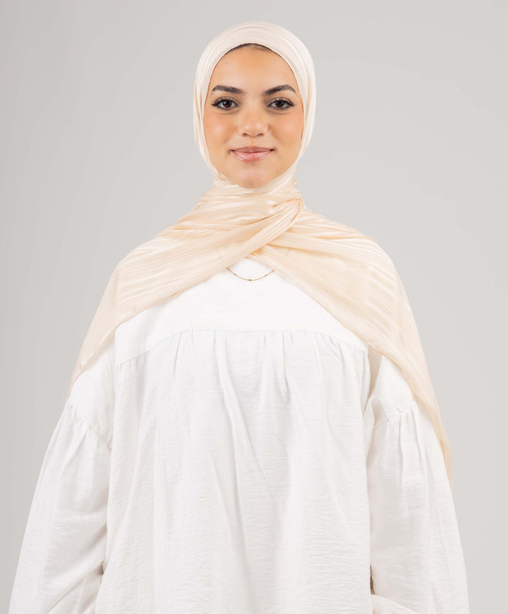 Striped Satin Chiffon Scarf