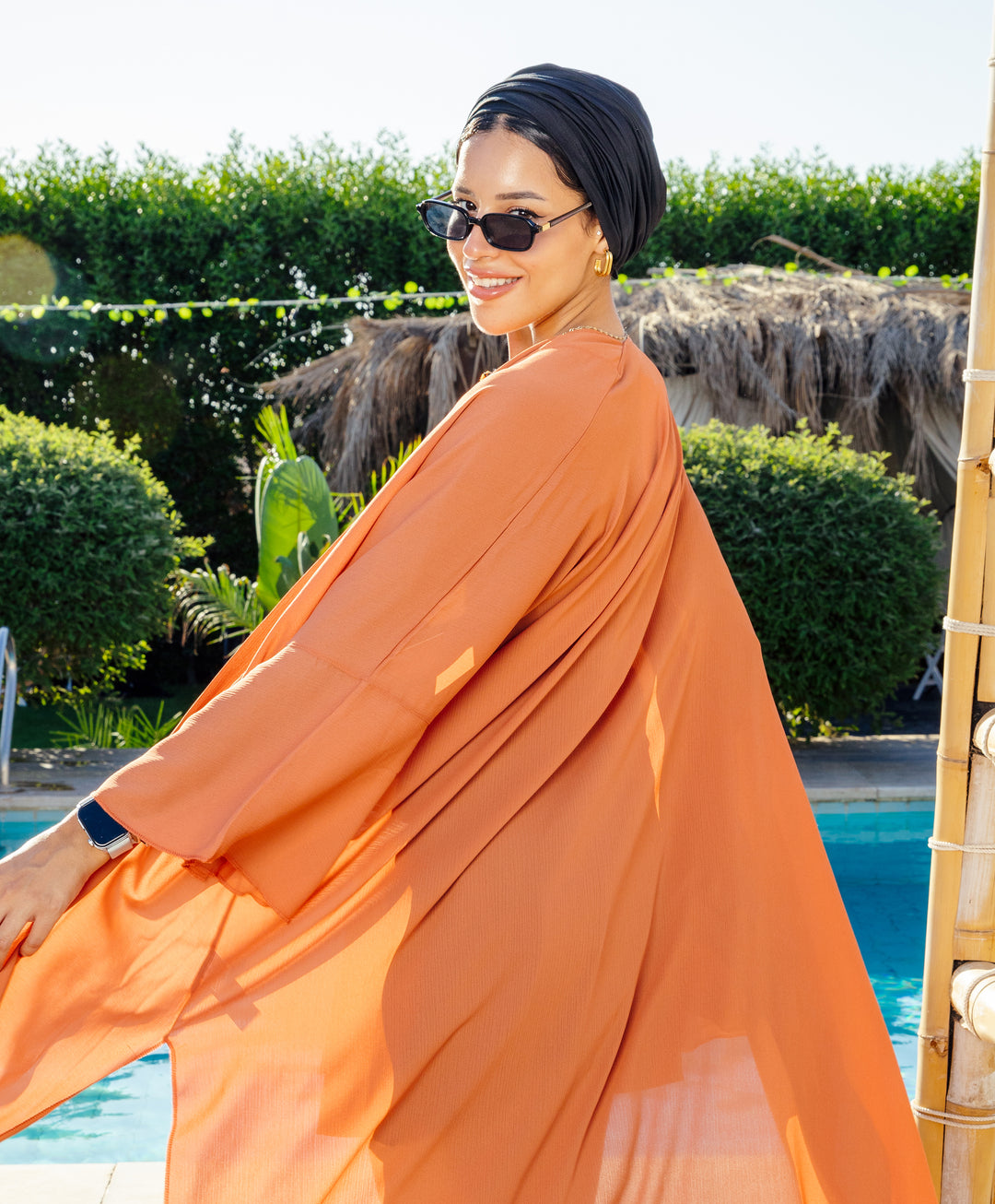 Ruffle Sleeve Chiffon Kimono