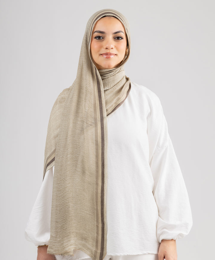Lined Marble Linen Scarf