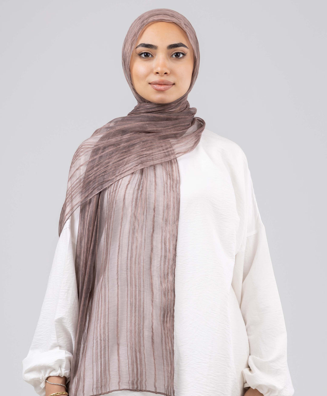 Gloss Silk Stripes Scarf