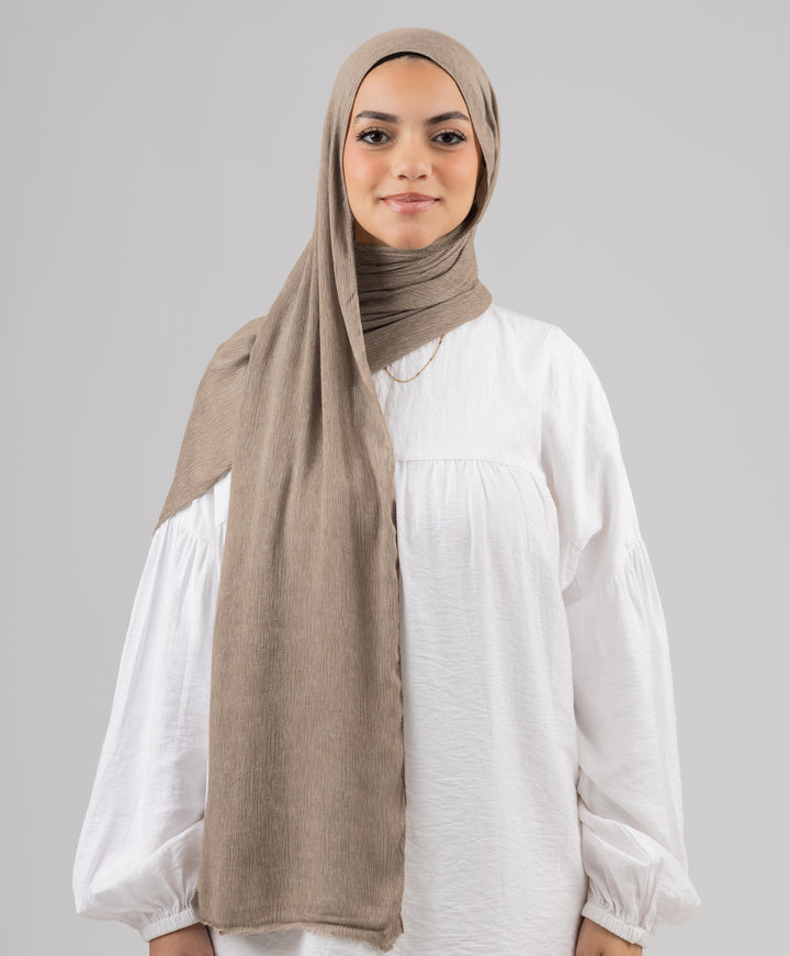 Foggy Marble Tassels Cotton Scarf