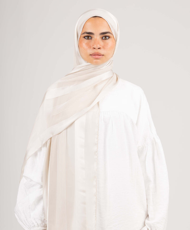 Stately Satin Chiffon Scarf