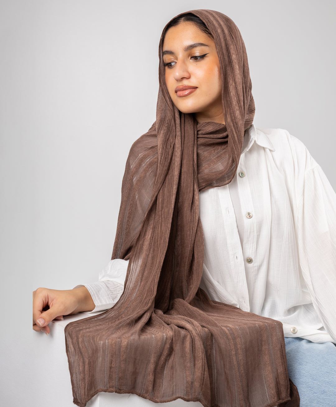 Striped Marble Linen Scarf