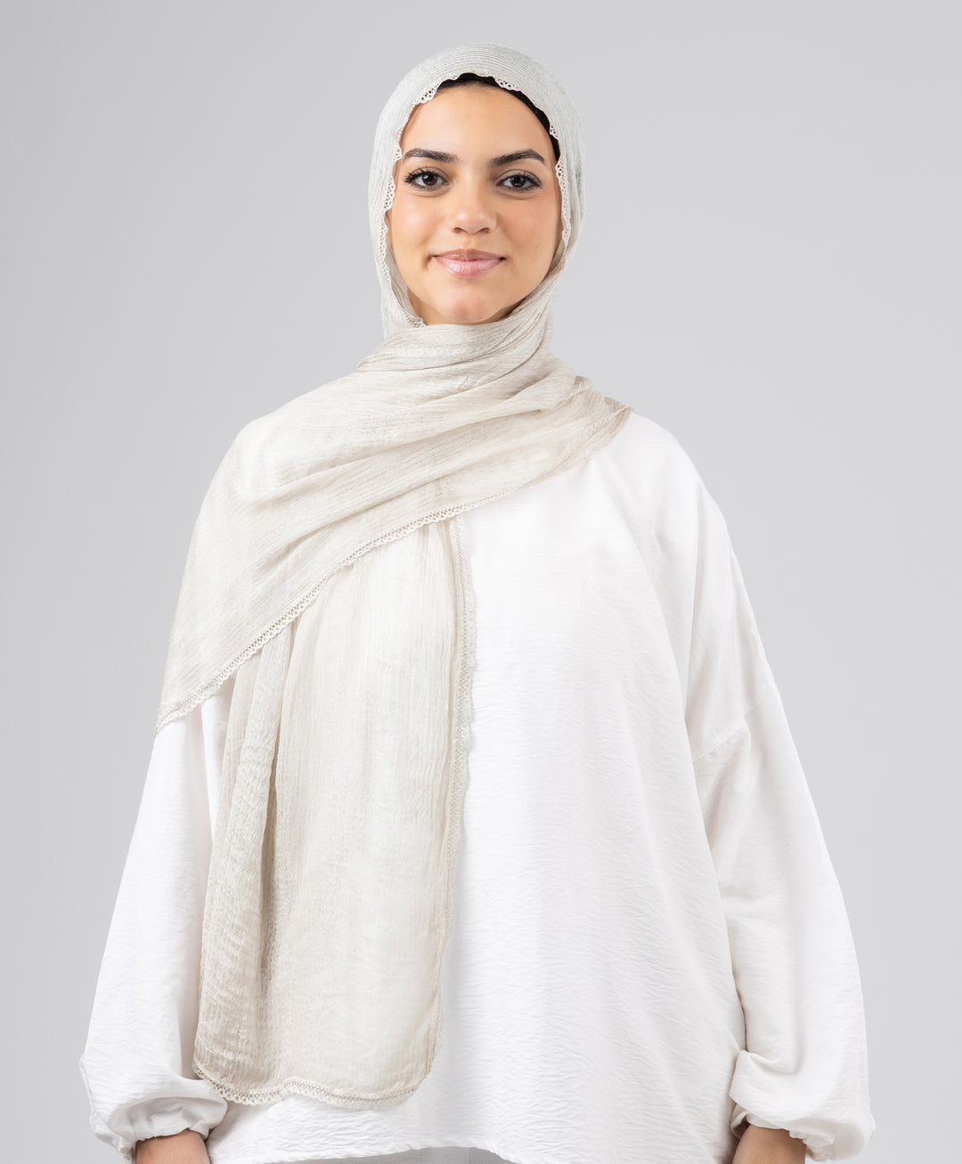 Lace Plain Cotton Scarf