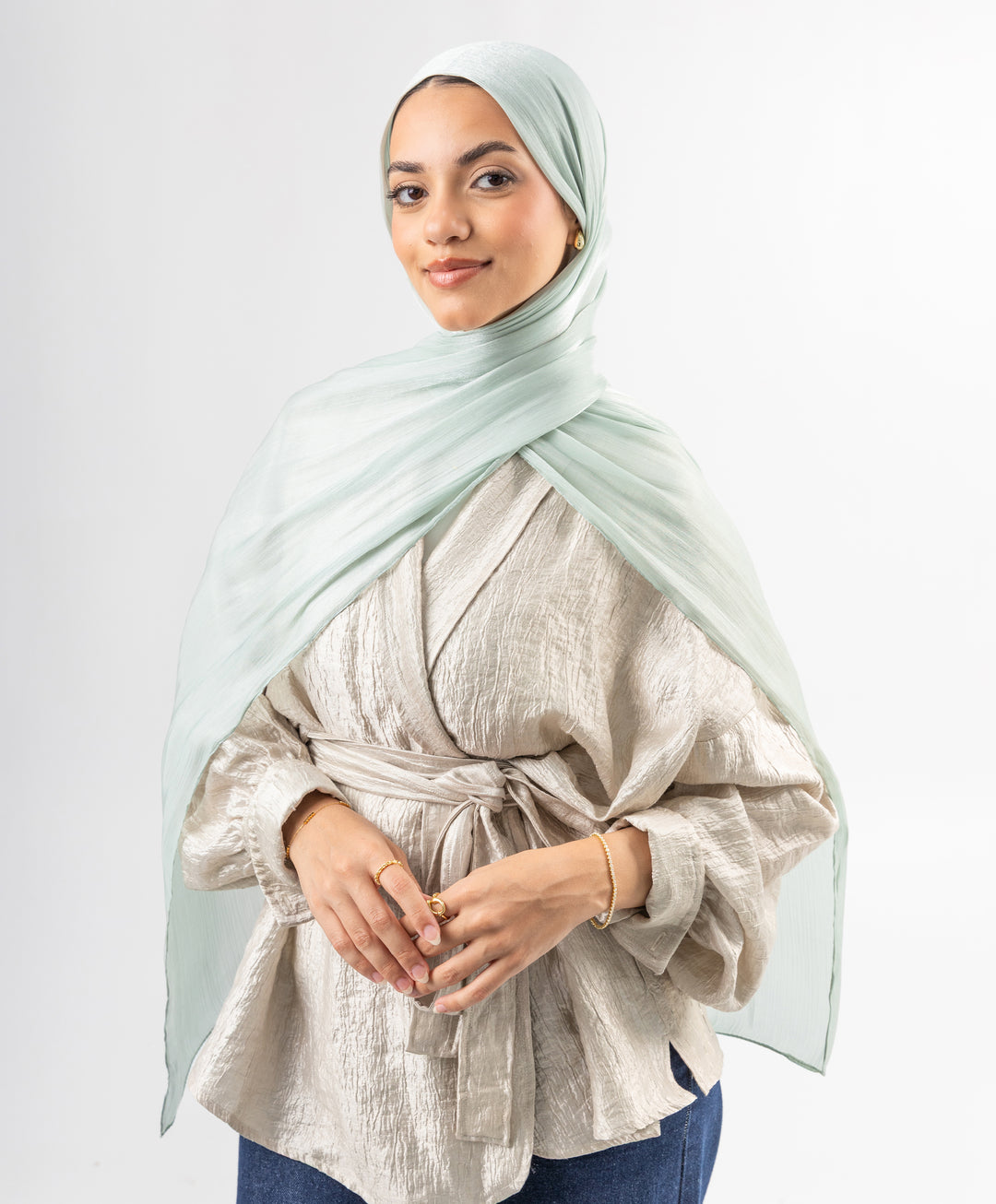Organza Crinkle Satin Scarf