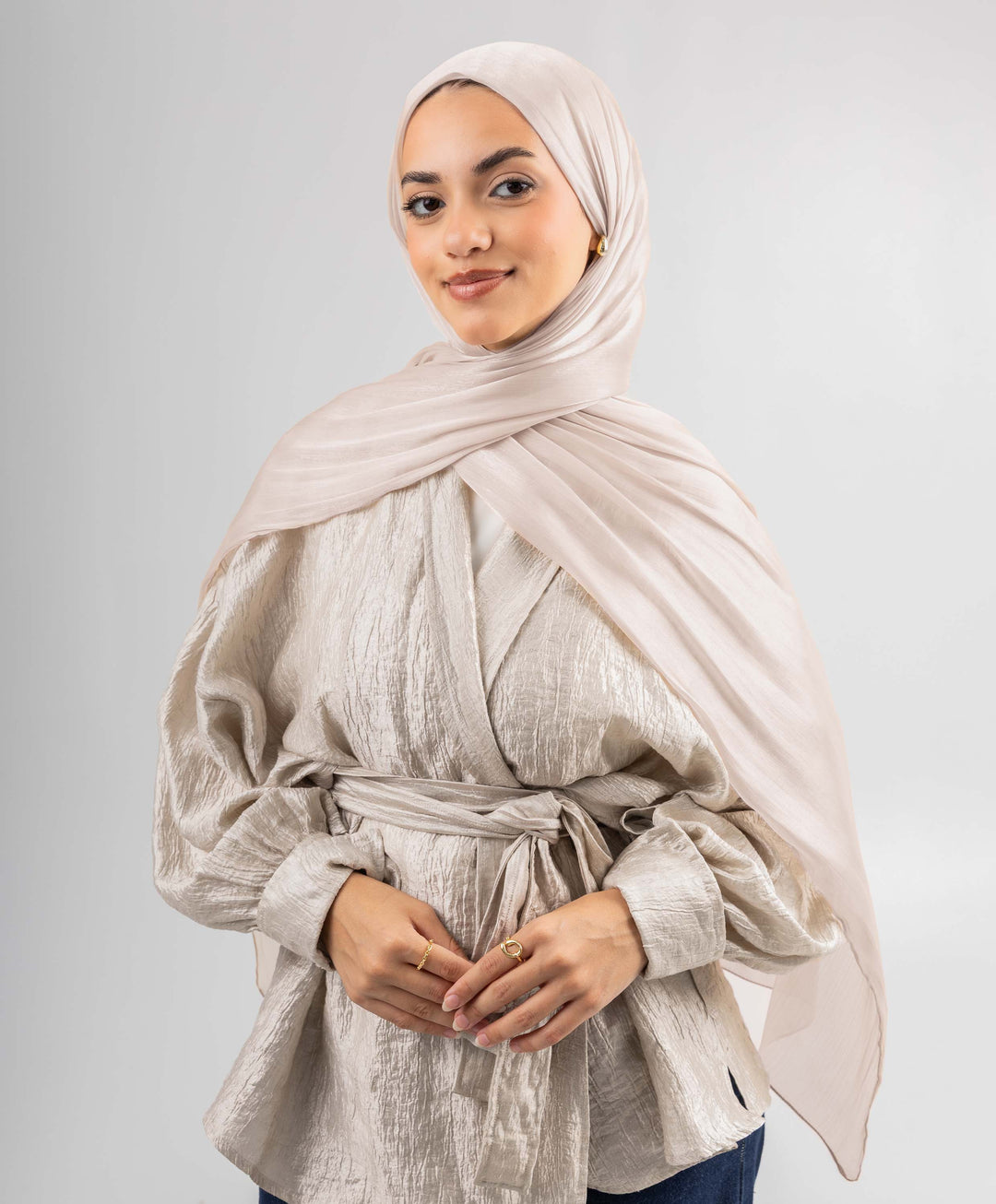 Organza Crinkle Satin Scarf