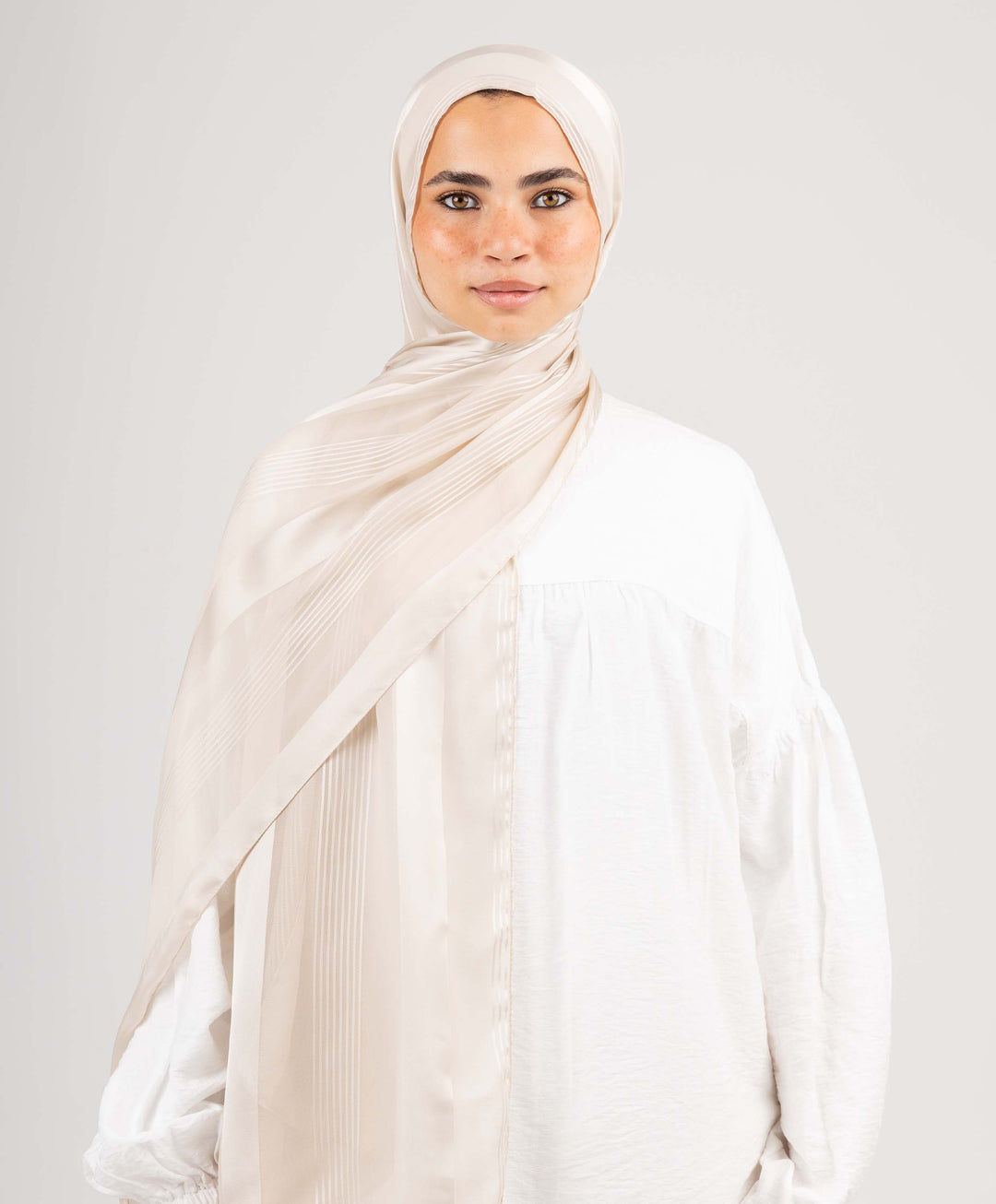 Stately Satin Chiffon Scarf