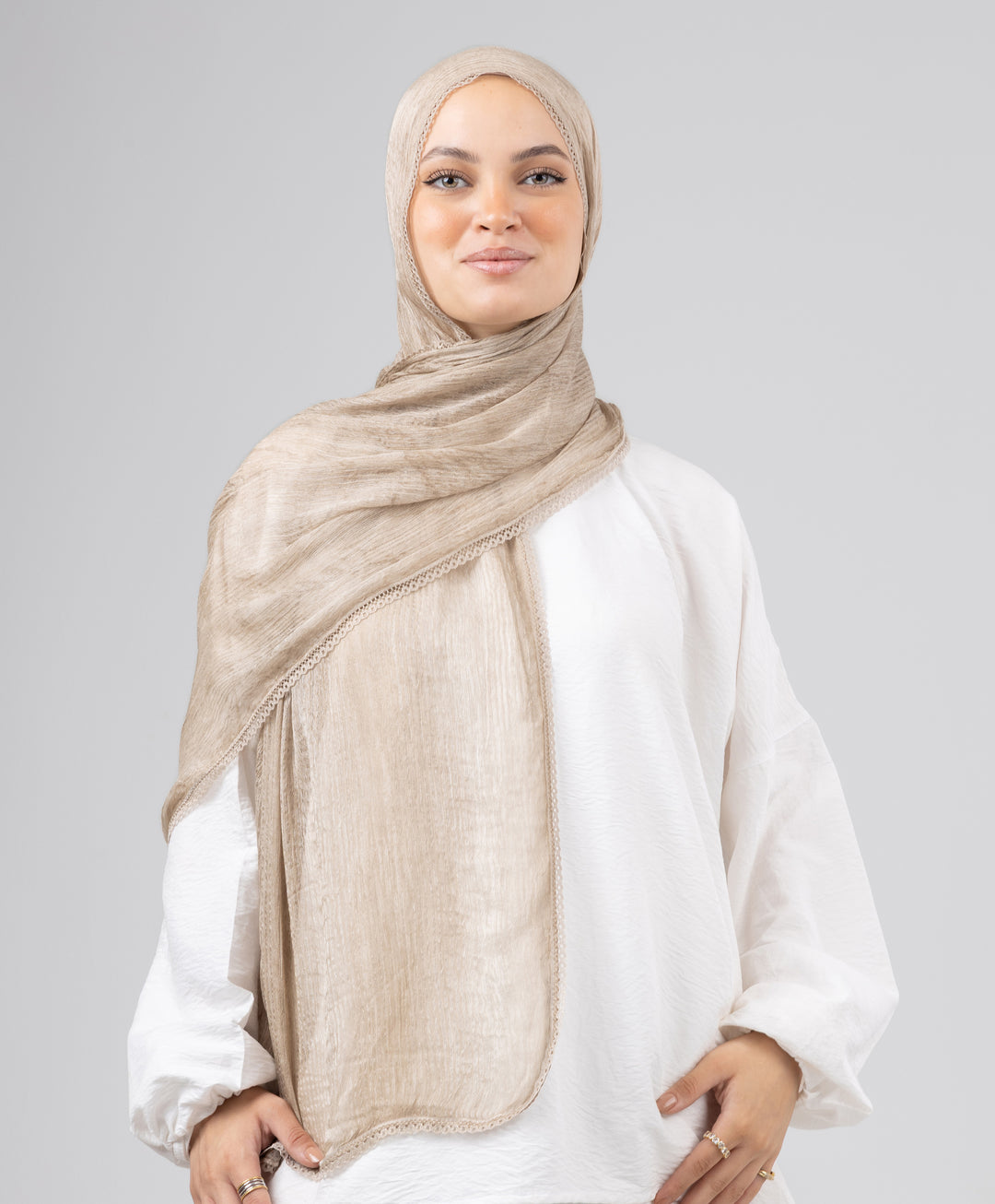 Lace Plain Cotton Scarf