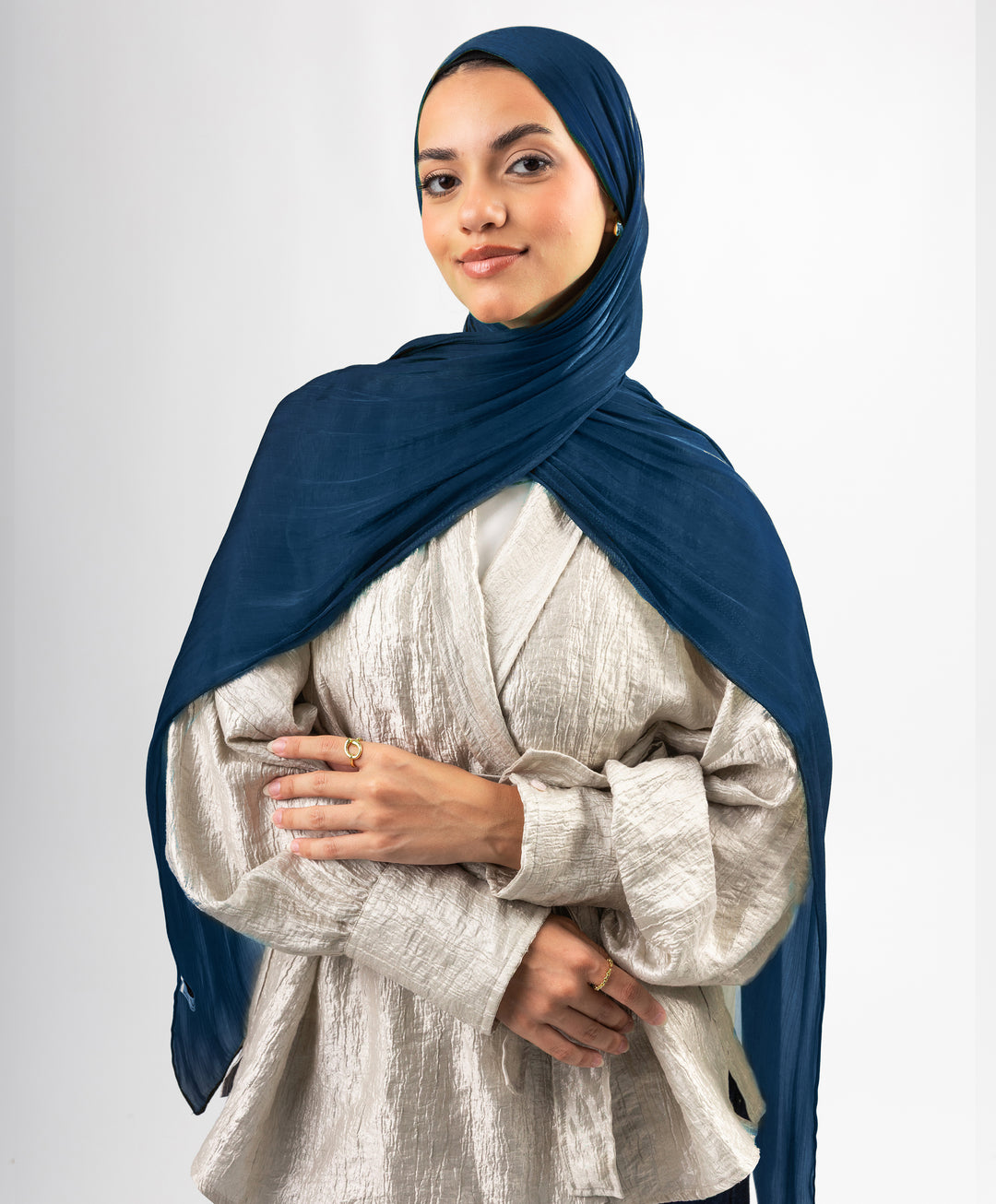 Organza Crinkle Satin Scarf