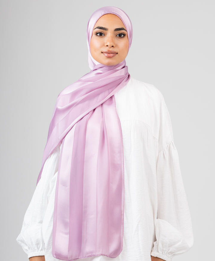 Abstract Satin Chiffon Scarf