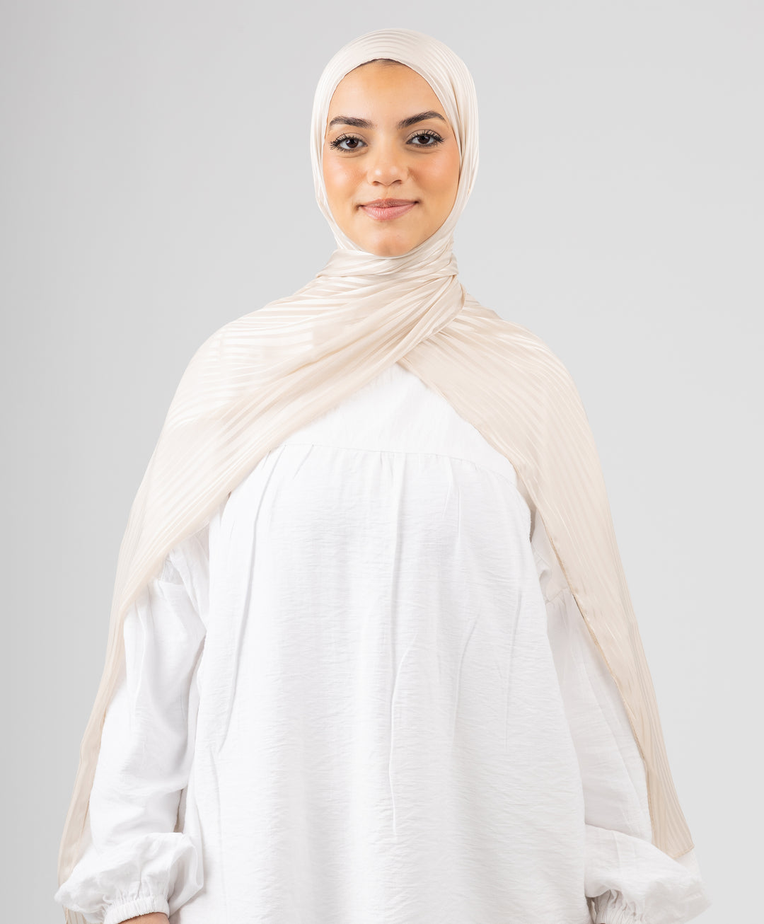 Linear Satin Chiffon Scarf