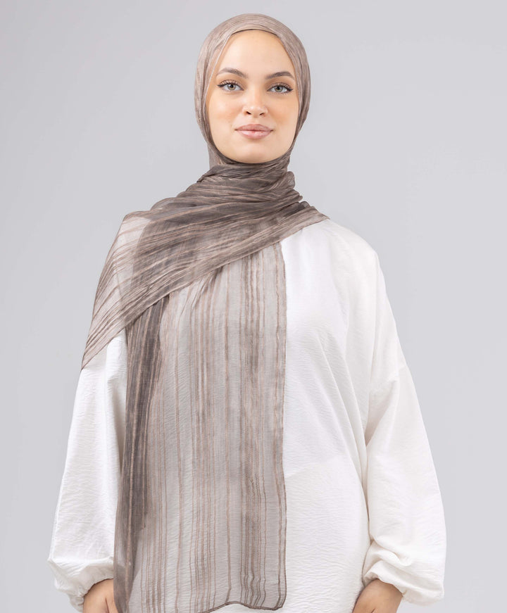 Gloss Silk Stripes Scarf