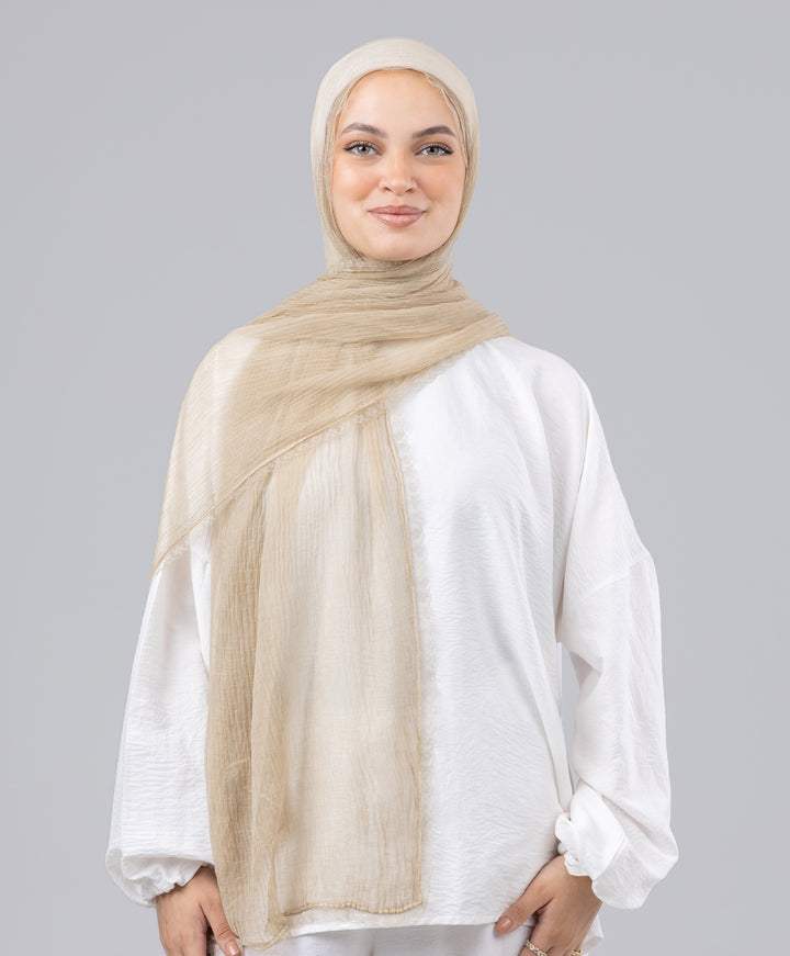 Lace Plain Crinkle Scarf