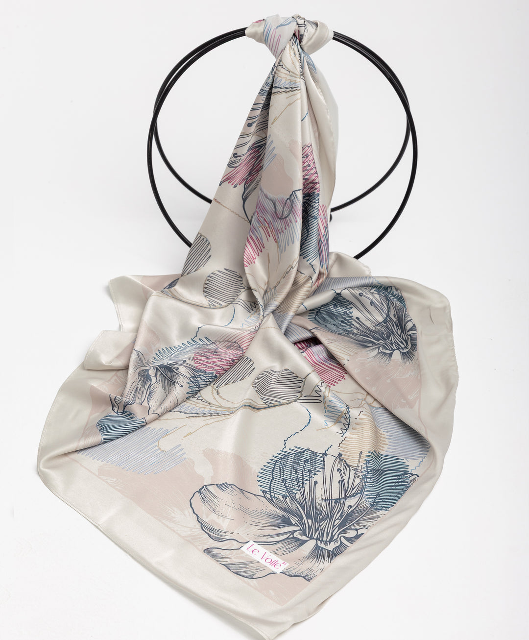 Printed Thick Satin Sq. Scarf