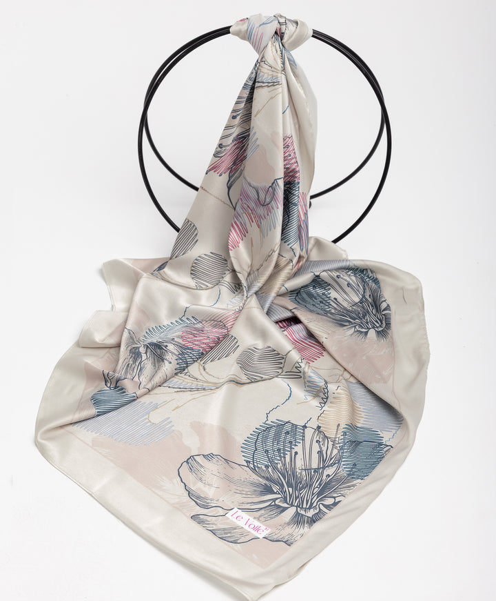 Printed Thick Satin Sq. Scarf