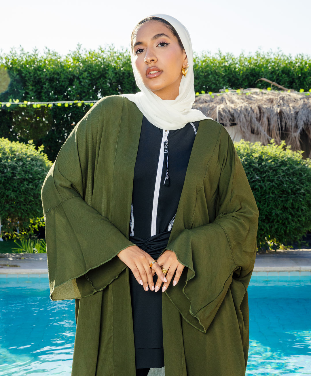Ruffle Sleeve Chiffon Kimono