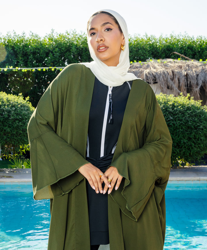 Ruffle Sleeve Chiffon Kimono