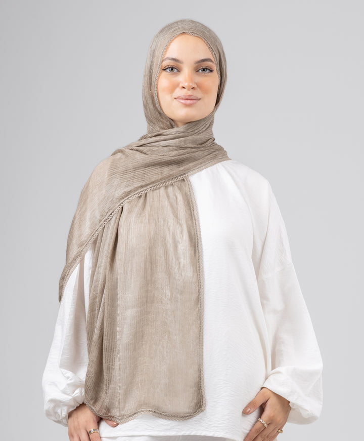 Lace Plain Cotton Scarf