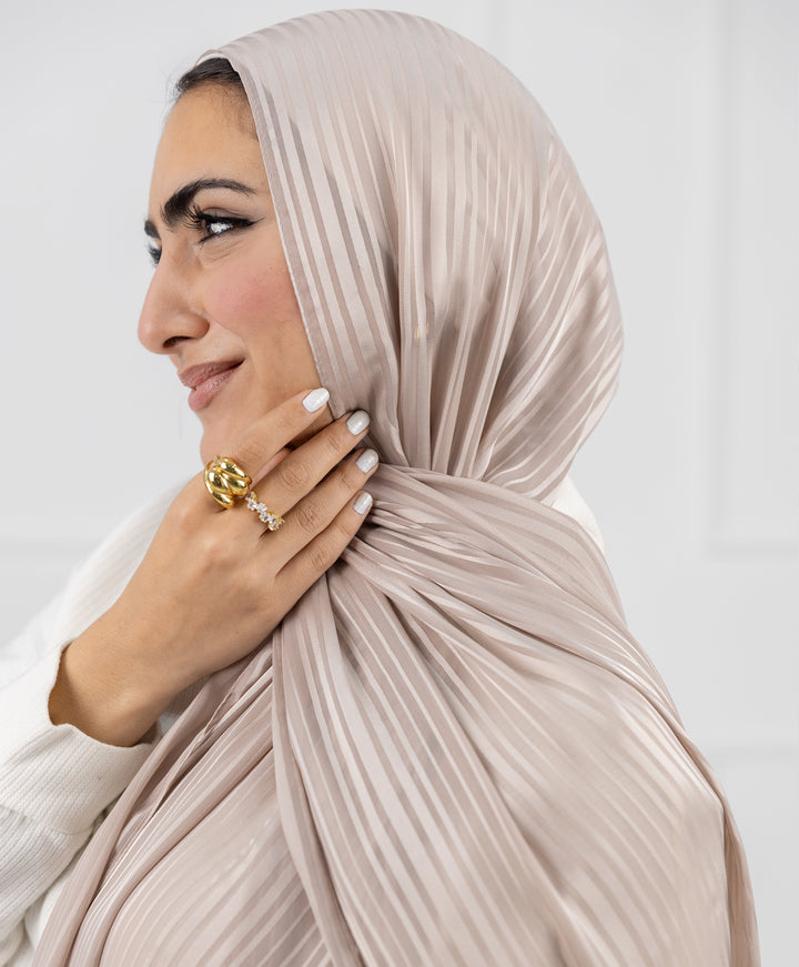 Linear Satin Chiffon Scarf