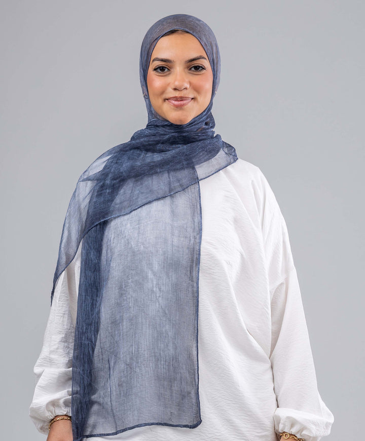 Plain Marble Chiffon Scarf