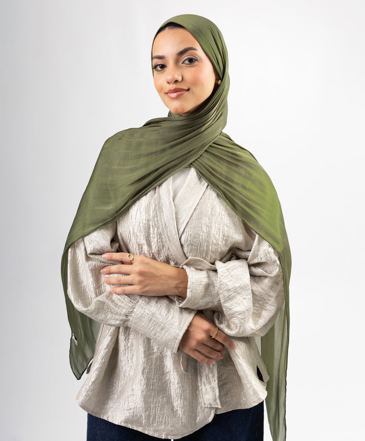 Organza Crinkle Satin Scarf