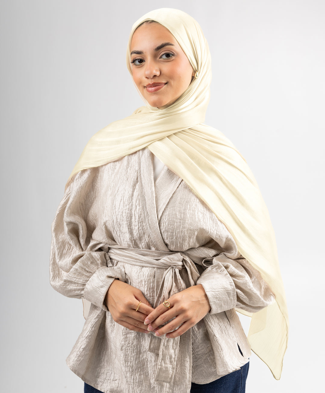 Organza Crinkle Satin Scarf
