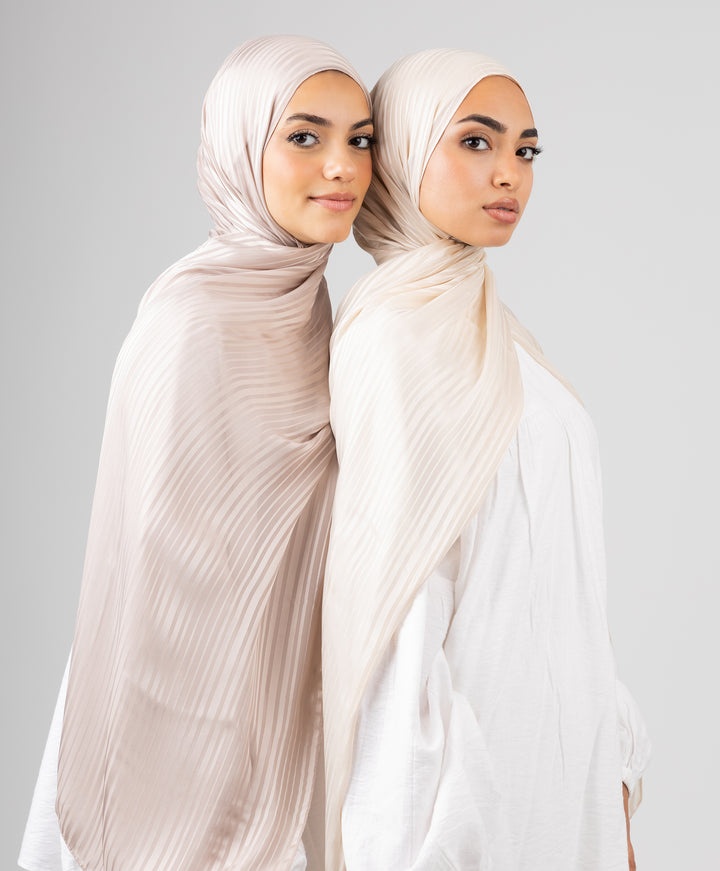Linear Satin Chiffon Scarf