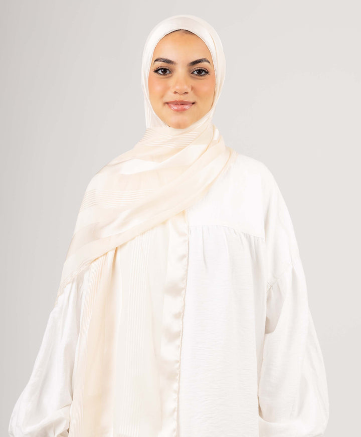 Stately Satin Chiffon Scarf