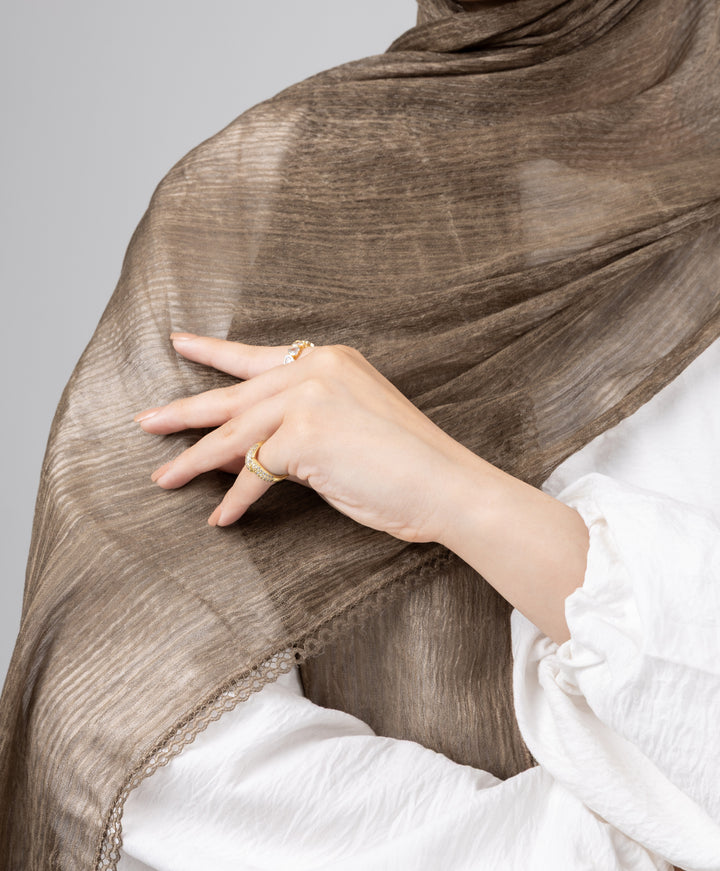 Lace Plain Cotton Scarf