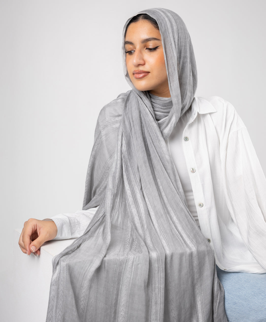 Striped Marble Linen Scarf