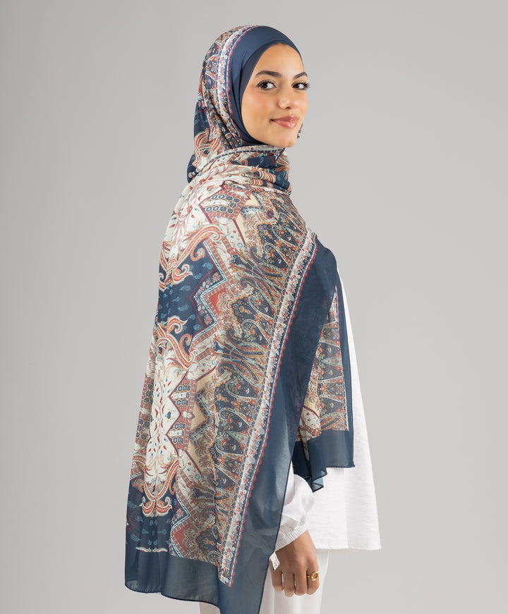Royal Mosaic Chiffon Scarf